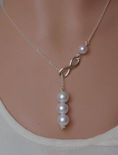 Elegant Lariat Necklace For Mother's Day, Elegant Lariat Necklace With Adjustable Chain For Mother's Day, Infinity Necklace With Adjustable Chain For Wedding, Adjustable Infinity Necklace For Wedding, قلادات متدلية, Collar Necklaces, Pearl Lariat, Diamond Initial Necklace, Jewellery Store