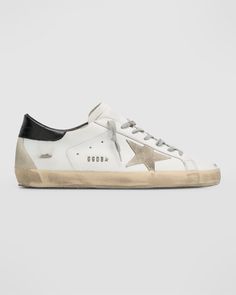 Golden Goose Men's Super-Star Leather Low-Top Sneakers | Neiman Marcus Golden Goose Men Sneakers, Golden Goose Aesthetic, Luxury Sneakers Men, Golden Goose Men, Dress Down Day, Star Boy, Golden Goose Superstar, Shoe Wishlist, Golden Goose Sneakers