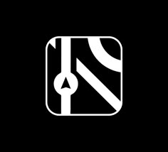 a black and white logo with the letter n in it's center, surrounded by lines