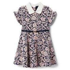 Nwt Janie And Jack Rose Jacquard Collar Dress - Navy/Dusty Rose - Size 2t Product Details: Holiday-Ready In Roses, Our Ruffle Sleeve Dress In Soft Jacquard Features A Contrasting Peter Pan Collar And Gold-Tone Belted Clasp Details For A Little Something Extra. 45% Cotton/55% Polyester/Spandex Jacquard Short Sleeve Button Back Peter Pan Collar Above The Knee Length Machine Washable; Imported A Forever Kind Of Love We Make Clothes That Last. Keepsakes That Can Stay With Your Family, Be Handed Down Jacquard Dress For Kids, Jack Rose, Ruffle Sleeve Dress, Velvet Trim, Floral Jacquard, Jacquard Dress, Janie And Jack, Future Kids, Cotton Lace