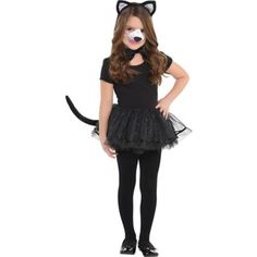 They will be scratching at getting this Cat Accessory Kit with Sound for kids! This Cat Accessory Kit with Sound includes a cat ear headband with white ears a black bow tie and a black cat tail. Push the included cat nose and activate a cat meowing sound! Little ones will love this Cat Accessory Kit with Sound for kids during Halloween fun or for dress-up time! Child Cat Accessory Kit With Sound includes:  Headband 8 1-2in wide x 7 1-2in tall Choker 14in long Bow tie 4in wide x 2in tall Tail 1 3 Cat Costume Kids, Black Cat Costumes, Cat Nose, Cat Ear Headband, Cat Ears Headband, Cat Halloween Costume, Animal Costumes, Cat Costume, Halloween Costume Shop