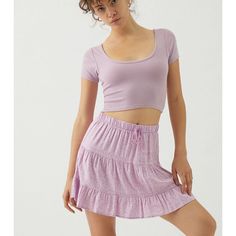 In Brand New Condition. I Accept Offers! Casual Purple Skirted Bottoms, Casual Stretch Purple Skirt, Purple Flowy Mini Skirt For Summer, Flowy Purple Mini Skirt For Summer, Casual Purple Flowy Skirt, Casual Purple Skirt For Spring, Casual Purple Tiered Skirt, Purple Mini Skort For Summer, Trendy Purple Mini Skirt For Summer