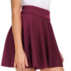 Super Cute And Soft Worn Once But Still Has Tags On Perfect Condition, Good For A Costume *Got Off Amazon Casual Burgundy Summer Skirt, Casual Burgundy Lined Skirt, Spring Burgundy Mini Skirt, Casual Burgundy Mini Skirt For Spring, Emo Girl Outfits, Punk Jacket, Black Velvet Shorts, Flared Skater Skirt, Dancing Party