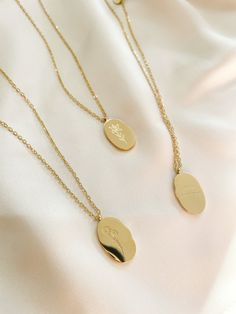 Birth Flower Necklace 18k Gold Plated Stainless Steel. - Etsy Birth Flower Necklace, Floral Pendant Necklace, Birth Month Flower, Tacoma Wa, Month Flowers, Floral Pendant, Birth Month Flowers, Flower Pendant Necklace, Birth Flower