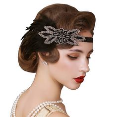 Season:All Seasons; Gender:Women's; What's in the box:Headwear; Types:Flapper Headband; Holiday:Halloween,Carnival,Masquerade; Style:1920s,Retro Vintage; Jewelry Type:Head Jewelry; Occasion:Party; Material:Feather; Age Group:Adults'; Characters:The Great Gatsby; Design:Sequins,Feather; Listing Date:05/24/2023 Gatsby Hair Accessories, Showgirl Headpiece, Il Grande Gatsby, Great Gatsby Headpiece, Flapper Hair, Gatsby Hair, 1920s Headband, Gatsby Headpiece, 1920s Headpiece