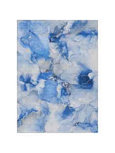 an abstract painting with blue and white colors