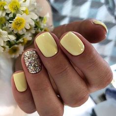 Summer Nails Colors Designs, Pedicure Ideas, Yellow Nail, Spring Nail Art, Colorful Nail Designs, Summer Nails Colors, Hooded Eyes, Dip Powder Nails