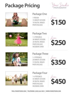 the package pricing is shown for this photo contest