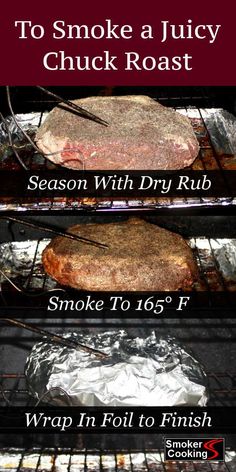 Baked Meats, Smoker Cooking Recipes, Bbq Foods, Smoked Chuck Roast, Beach Recipes, Chuck Roast Recipes