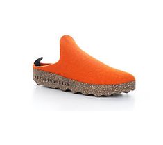 Comfort and modern style blend beautifully in this slip-on shoe, featuring a lightweight design, flexible sole, and an open back for easy all-day wear. From Asportuguese. Casual Orange Clogs With Rubber Sole, Modern Slip-on Clogs With Textured Footbed, Casual Clogs With Textured Sole, Slip-on, Orange Slip-on Casual Slippers, Casual Orange Slip-on Slippers, Casual Slip-ons With Cork-bed Midsoles, Casual Slip-on Slippers With Woven Sole, Casual Clogs With Textured Sole For Outdoor, Fly London