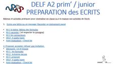 an image of a poster with the words'preparation des ecrits'in french