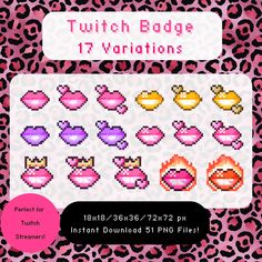 a pink leopard print with lots of different types of lipstick on it and the words tutch bag variations