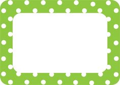 a green and white polka dot frame