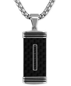 in stock Macy's Black Jewelry For Gift, Macy's Black Jewelry For Gifts, Macy's Black Jewelry Gift, Formal Black Stainless Steel Necklace, Modern Black Necklace With Box Chain, Black Rectangular Stainless Steel Jewelry, Black Stainless Steel Rectangular Jewelry, Black Stainless Steel Dog Tag Jewelry, Modern Black Dog Tag Necklace