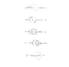 an image of three lines that are in the same direction and one line with two circles on