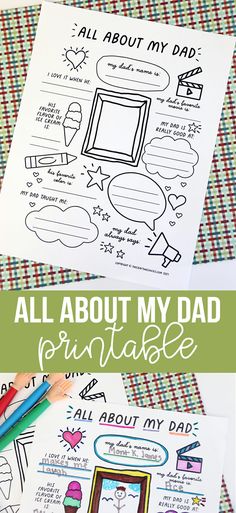 all about my dad printable coloring page for kids