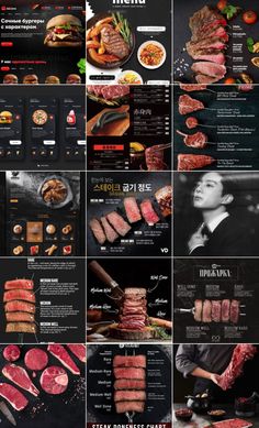 Meat Menu Design, Steak Menu Design, Meat Restaurant Design, Wagyu Recipes, Steak House Menu, Meat Design