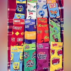 Brand New With Tags Brand Name Novelty Socks Fits Men’s Shoe Size 6-12 3 For $18 Krafts Macaroni & Cheese X2 Mountain Dew -Sold Out York Peppermint Patty Oscarmayer - Sold Out Cheez It X2 Frosted Flakes X2 Reese’s X3 Teenage Mutant Ninja Turtles Sponge Bob Apple Jacks Raisin Bran Pops Pringles Flame Socks, Apple Jacks, Raisin Bran, York Peppermint Patty, Apple Pop, Flower Crew, Peppermint Patty, Green Socks, Holiday Socks