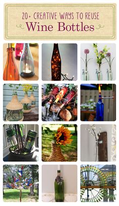 many different vases with flowers in them are arranged on the same page as pictures