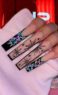 long nails nail inspiration long nail inspiration winter nails inspiration acrylic nails with bf initials Christmas nails black Christmas nails Nail Inspiration Winter, Coffin Tips, Holiday Nail Designs, Christmas Nail Art Designs, Short Square Acrylic Nails, Long Acrylic Nails Coffin, 2022 Christmas