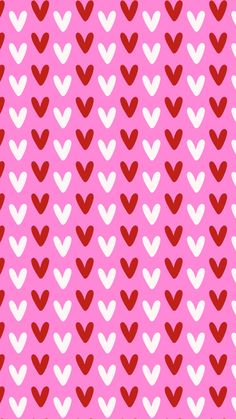 red and white hearts on a pink background