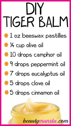 Easiest Recipes, Tiger Balm, Homemade Cleaning, Herbal Healing