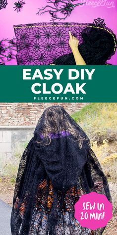 an easy diy cloak for halloween