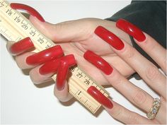 Red long nails Nails Square Long, Nature Nails, Summer Acrylic, Elegant Nail