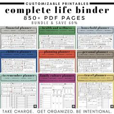 the ultimate printable planner bundle includes all kinds of items and instructions to help you organize your