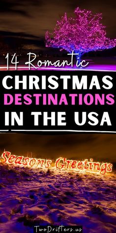 christmas destinations in the usa with text overlay