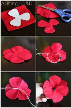 step by step instructions on how to make felt flowers