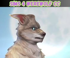 an animated image of a wolf with the words sims and werewolves co on it