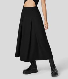 High Waisted Side Zipper Solid Pleated Casual Skirt Fall Workwear Skirt With Zip Fly, Zip Fly Skirt For Spring Workwear, Fitted Skirt With Zip Fly, Spring Workwear Skirt With Zip Fly, Plated Skirt, Broad Shoulders, Casual Skirt, Side Zipper, Brand Logo