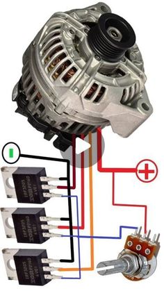 an alter wiring diagram with three different wires