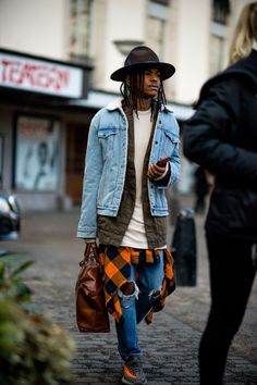 Men's street style from Stockholm Fashion Week Autumn Winter 2017 | British GQ | British GQ Fedora Street Style, Fashion Stockholm, Stockholm Stil, Fedora Style, Stockholm Fashion Week, Afro Fashion, Men's Street Style, Jeans Petite