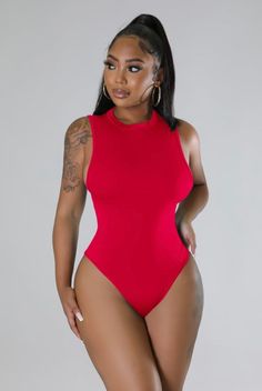 Sleeveless bodysuits. Red Sleeveless Stretch Jumpsuits And Rompers, Red Stretch Sleeveless Jumpsuits And Rompers, Red Sleeveless Jumpsuit For Night Out, Trendy Sleeveless Bodysuit For Night Out, Chic Sleeveless Bodysuit With Lined Body, Chic Sleeveless Lined Bodysuit, Casual Sleeveless Bodysuit For Night Out, Red Bodysuit For Summer Night Out, Red Sleeveless Stretch Bodysuit