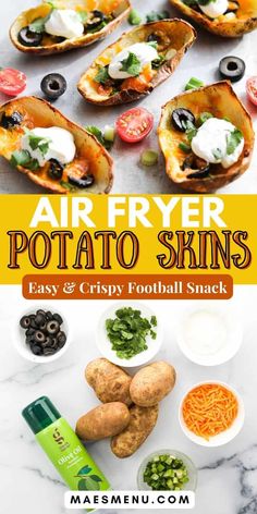 air fryer potato skins are an easy and crispy appetizer