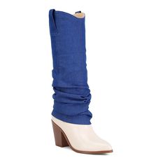 Add some southern charm to your ensemble with these London Rag Fab Women's Denim Sleeve Cowboy Boots.Click this FOOTWEAR GUIDE to find the perfect fit and more! Add some southern charm to your ensemble with these London Rag Fab Women's Denim Sleeve Cowboy Boots.Click this FOOTWEAR GUIDE to find the perfect fit and more! FEATURES Mid-calf height Denim detailDETAILS Faux leather and denim lining, upper, and midsole Pointed toe Slip-on Polyurethane footbed TPR slip-resistant outsole Heel height: 3. Leather And Denim, Southern Charm, Denim Details, Boot Shoes Women, Mid Calf, Denim Women, Cowboy Boots, Gender Female, Age Group