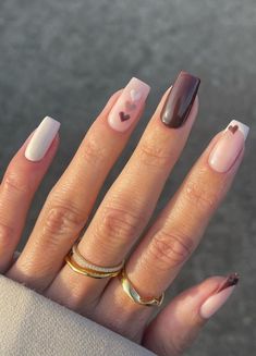 25 Ideas for Neutral Nails That Aren't Basic | The Everygirl Neutral Nails Designs Nailart, Brown Nails Design, Simple Fall Nails, Different Nail Designs, Cute Nails For Fall, Short Acrylic Nails Designs, Neutral Nails