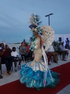 Miss Bahamas costume competition Ocean Theme Costume For Women, Sea Theme Costume, Ocean Costume Ideas Sea Theme, Ocean Dance Costume, Ocean Inspired Dance Costume, Sea Creature Costume, Futuristic Costume, Ocean Dress, Recycled Outfits