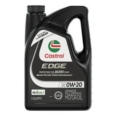 castro edge 5w - 20 motor oil is shown on a white background with the words castro