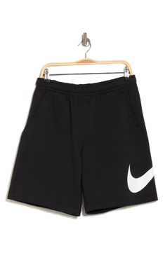 These shorts are crafted in a relaxed fit from soft, lightweight fleece, providing you with all-day comfort. 9 1/2" inseam; 24" leg opening; 12 1/2" front rise; 15 1/2" back rise (size Medium) 80% cotton, 20% polyester Machine wash, tumble dry Imported Nike Cotton Bottoms With Comfort Waistband, Nike Cotton Activewear With Comfort Waistband, Black Athletic Shorts For Spring Loungewear, Spring Black Athletic Shorts For Loungewear, Nike Lounge Shorts With Pockets, Nike Relaxed Fit Athletic Shorts For Spring, Nike Spring Activewear Shorts, Nike Loungewear Shorts With Pockets, Nike Shorts With Pockets For Loungewear