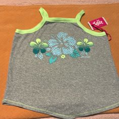 Justice Girls Tank Top Color: Gray Size: Xl New Sporty Summer Tops For Playwear, Green Playful Playwear Tops, Playful Green Playwear Tops, Playful Green Tops For Playwear, Playful Tank Top For Beach, Multicolor Stretch Tops For Playwear, Stretch Multicolor Tops For Playwear, Cute Stretch Beach Tops, Casual Tank Top For Spring Playwear