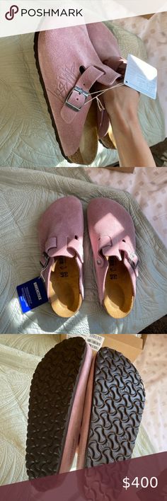 Stussy Birkenstock Boston Clogs Pink Stussy Birkenstock, Pink Boston Birkenstocks, Shoes Essentials Women, Birkenstock Boston Pink, Stussy Birkenstock, Pink Birkenstocks, Birkenstock Boston Clogs, Boston Clogs