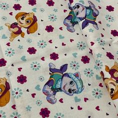 the fabric has paw patrol on it