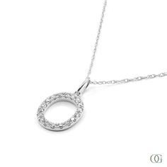 This beautiful Diamond Letter Pendant is cast in 14K gold with a dazzling 0.09ct diamond, making it the perfect way to show someone you care. Its contemporary design makes it a timeless piece, perfect for any occasion. 14k White Gold Diamond Necklace With Oval Pendant, Oval Diamond Necklace In Silver 14k Gold, Silver Color Oval Diamond Necklace In 14k Gold, White Gold Diamond Necklace With Oval Pendant, 14k Gold Oval Pendant Diamond Necklace For Anniversary, Oval Pave Setting Diamond Necklace Gift, Oval Diamond Necklace With Pave Setting Gift, Oval Diamond Necklace With Pave Setting As A Gift, Oval Diamond Necklace With Pave Setting