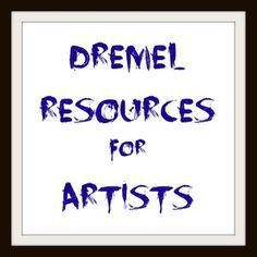 the words dremel resources for artists written in blue ink on a white background