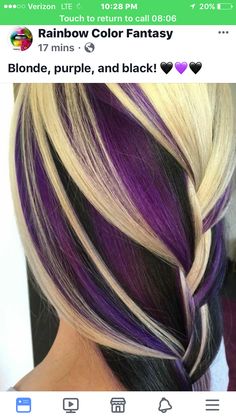 Thinking of doing this with the violet/burgundy color I just bought, and found I already have a blonde kit. Blonde And Purple, Chunky Highlights, Hair Transition, Peekaboo Hair, Hair Gray, Silver Blonde, Hair Pixie, Blending Gray Hair, Hair Color Highlights