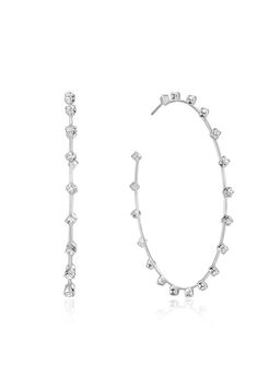 18kt gold plated or Rhodium Glass Length: 2.5 Inches Surgical Steel Posts Nickel Free Back Necklace, Chain Anklet, Dream Jewelry, Gold Plated Chains, Silver Hoop Earrings, Business Fashion, Formal Occasion, Clear Crystal, Casual Outfit