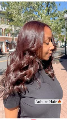 Red Brown Hair Black Women, Brown Hair Black Women, Redish Brown Hair, Auburn Red Hair Color, Hair Color Auburn Brown, Deep Auburn Hair, Deep Red Hair Color, Brown Auburn Hair, Reddish Brown Hair Color